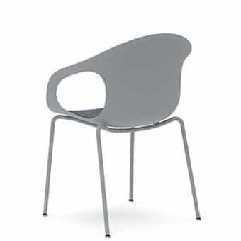 KIN202U1 - Kin Arm Chair, 4 Leg Frame with Upholstered Seat Pad