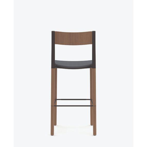 FLK303U1 Folk High Stool With Upholstered Seat and Plastic Back