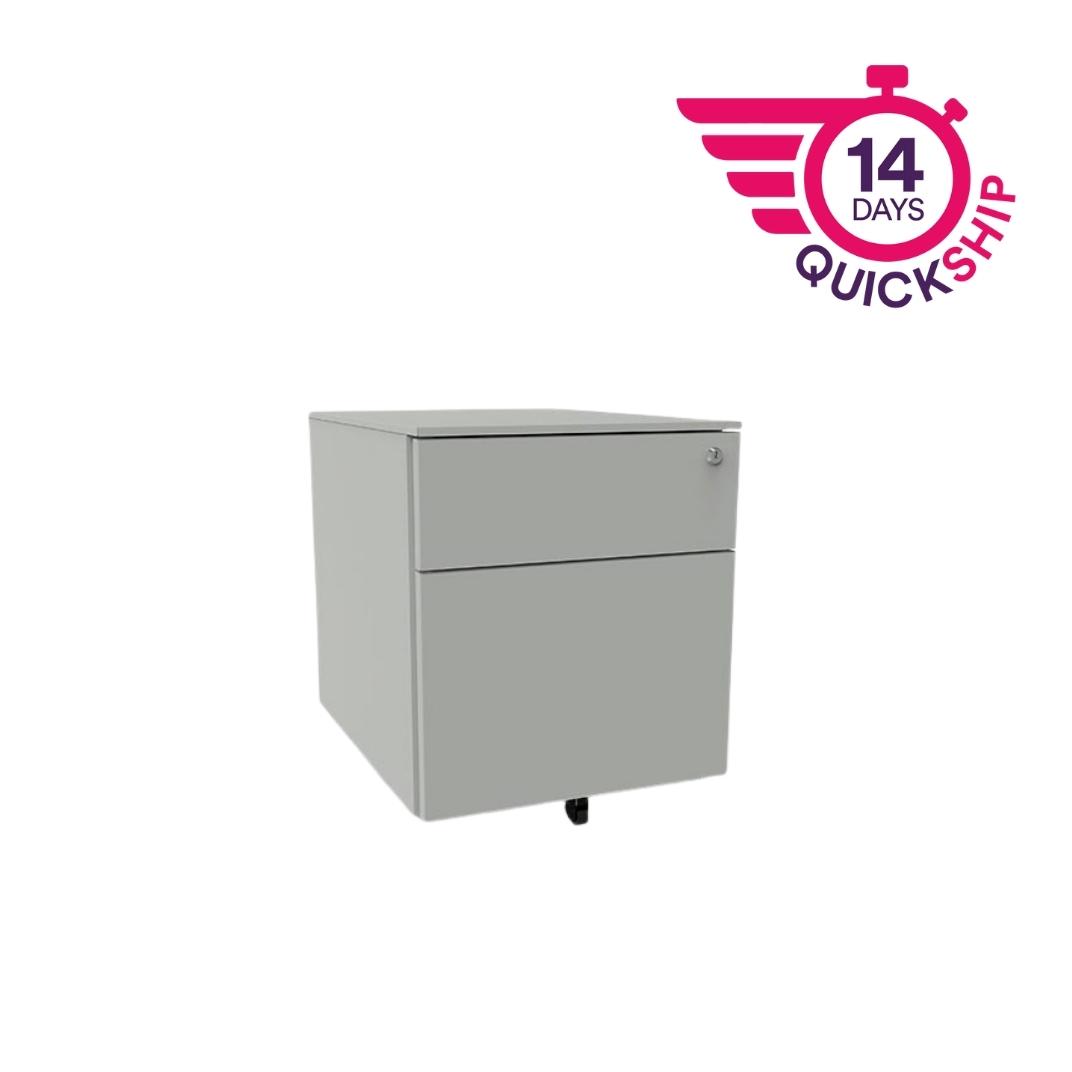 PDUD55SD57 - 2 drawer low standard mobile pedestal with 1 filing and 1 personal drawers