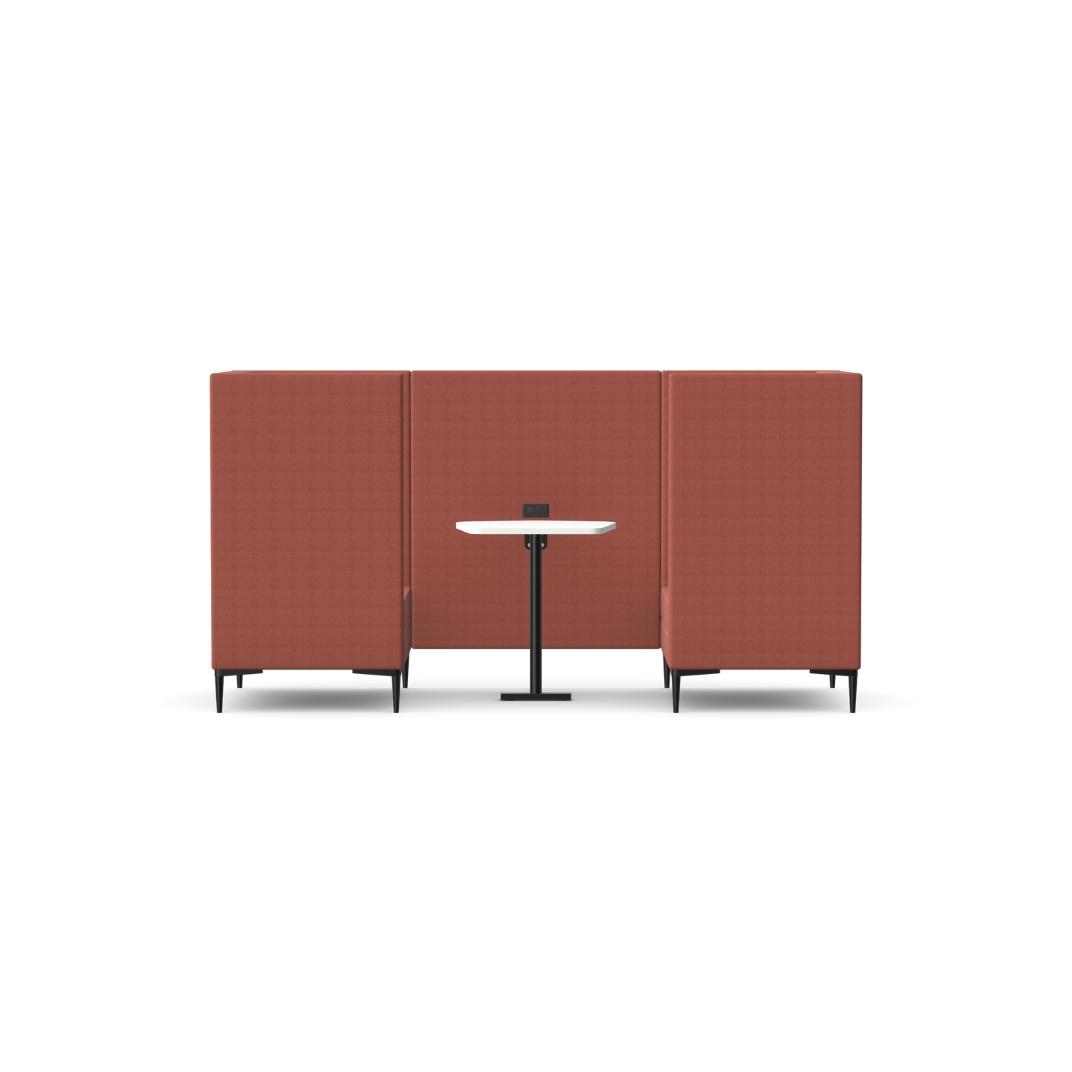 EM1-B Two Seat High Back Booth With Table