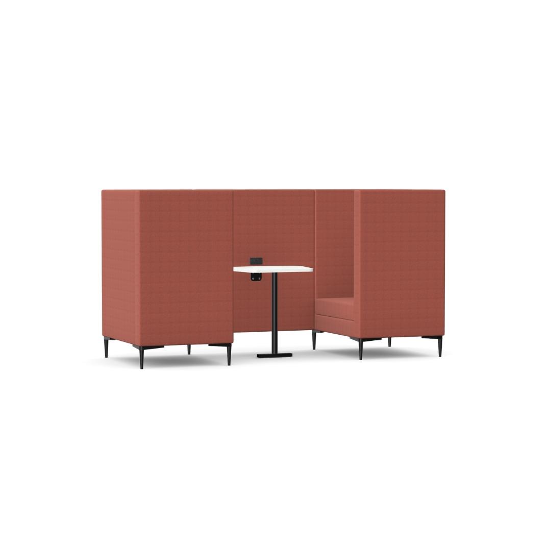 EM1-B Two Seat High Back Booth With Table