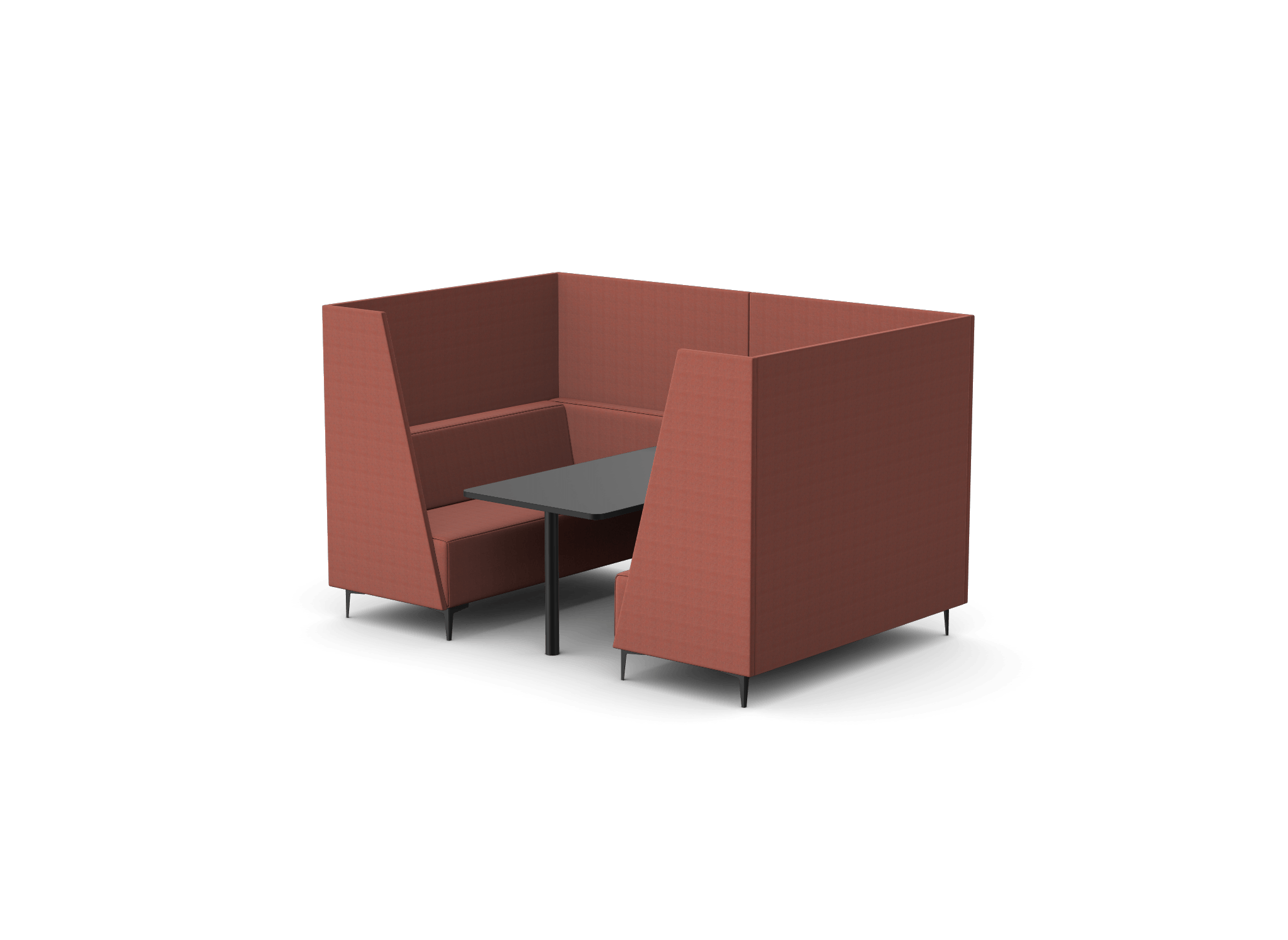 OB-SL-C11 Four Seat High Back Enclosed Booth With Table