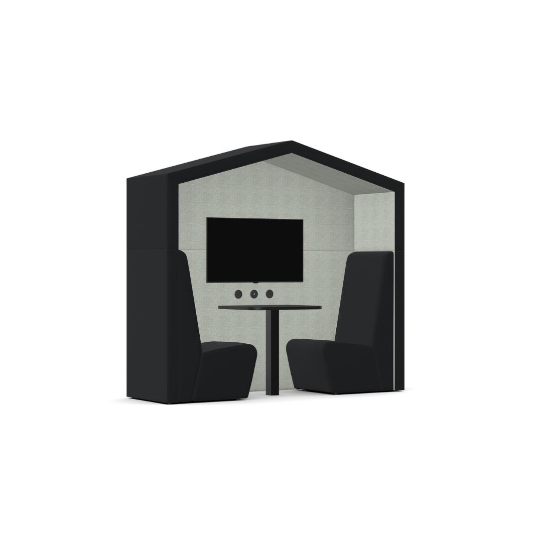 AX-2-R-NL Anex 2 Person Meeting Booth natural with no lights 