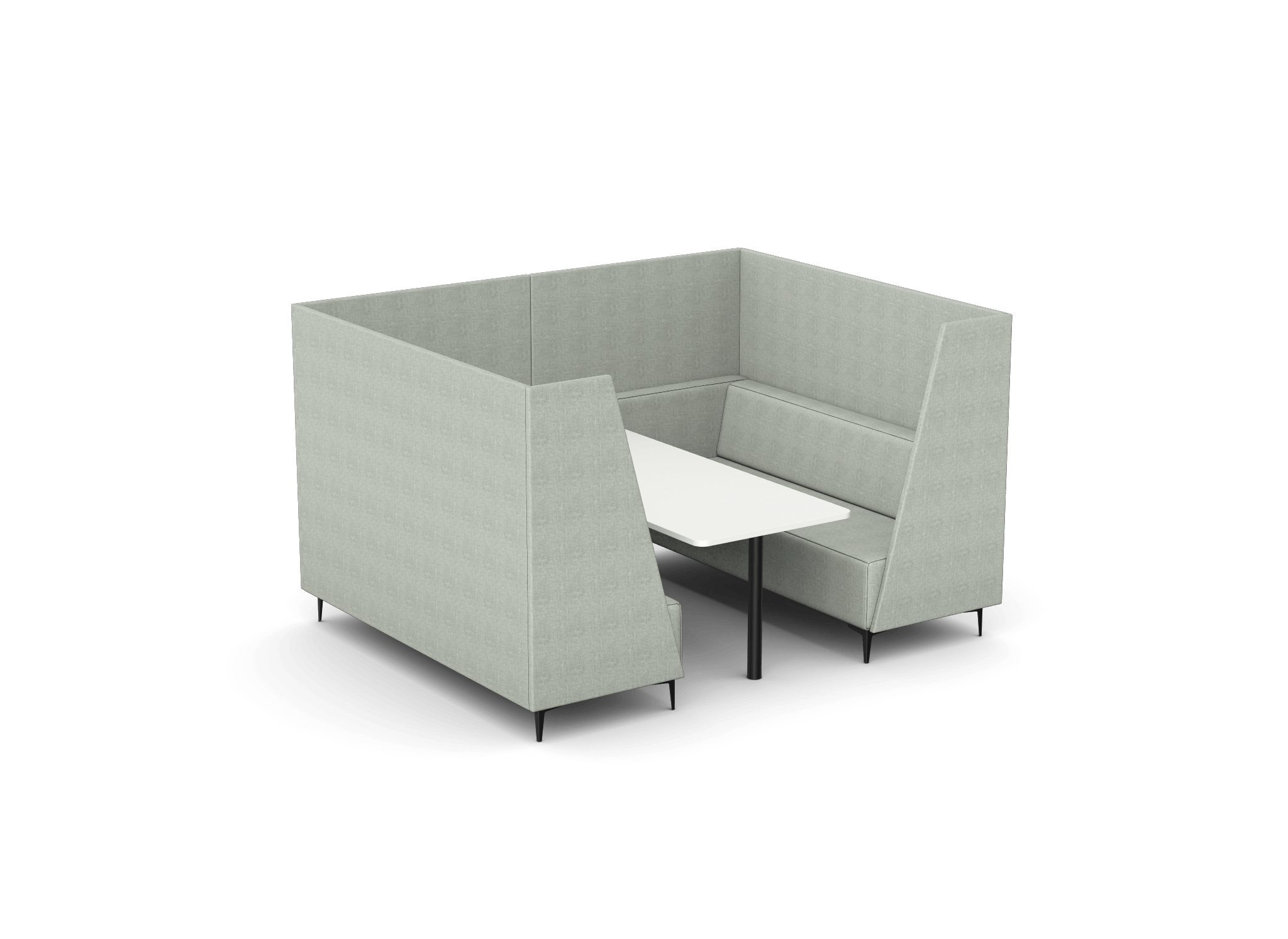 OB-SL-C12 Oban Six Seat High Back Enclosed Booth with Table