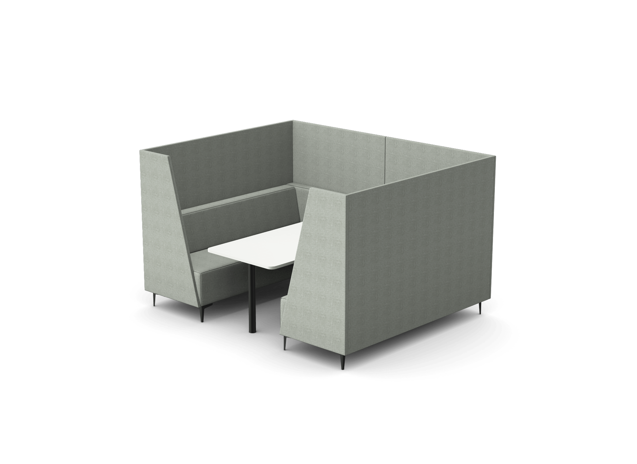 OB-SL-C12 Oban Six Seat High Back Enclosed Booth with Table