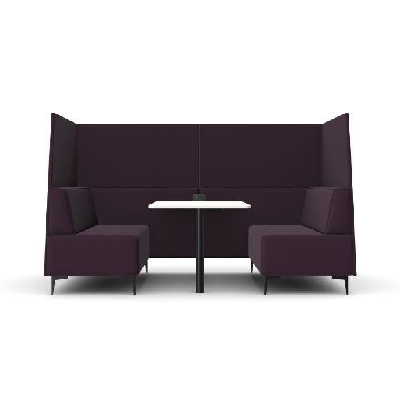 OB-SL-C8 Oban Four Seat High Back Open-Ended Booth with Table