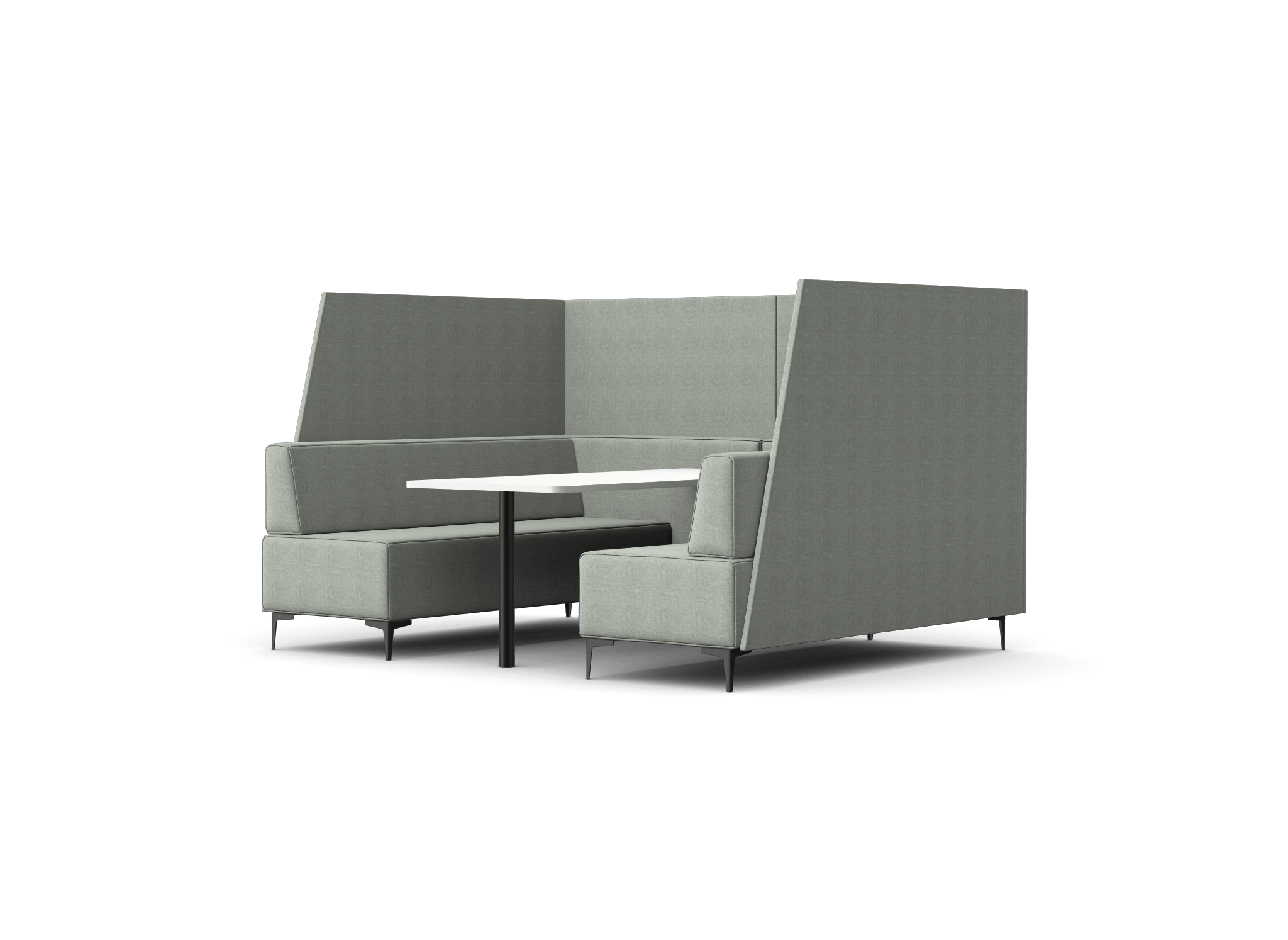 OB-SL-C9 Oban Six Seat High Back Open-Ended Booth with Table