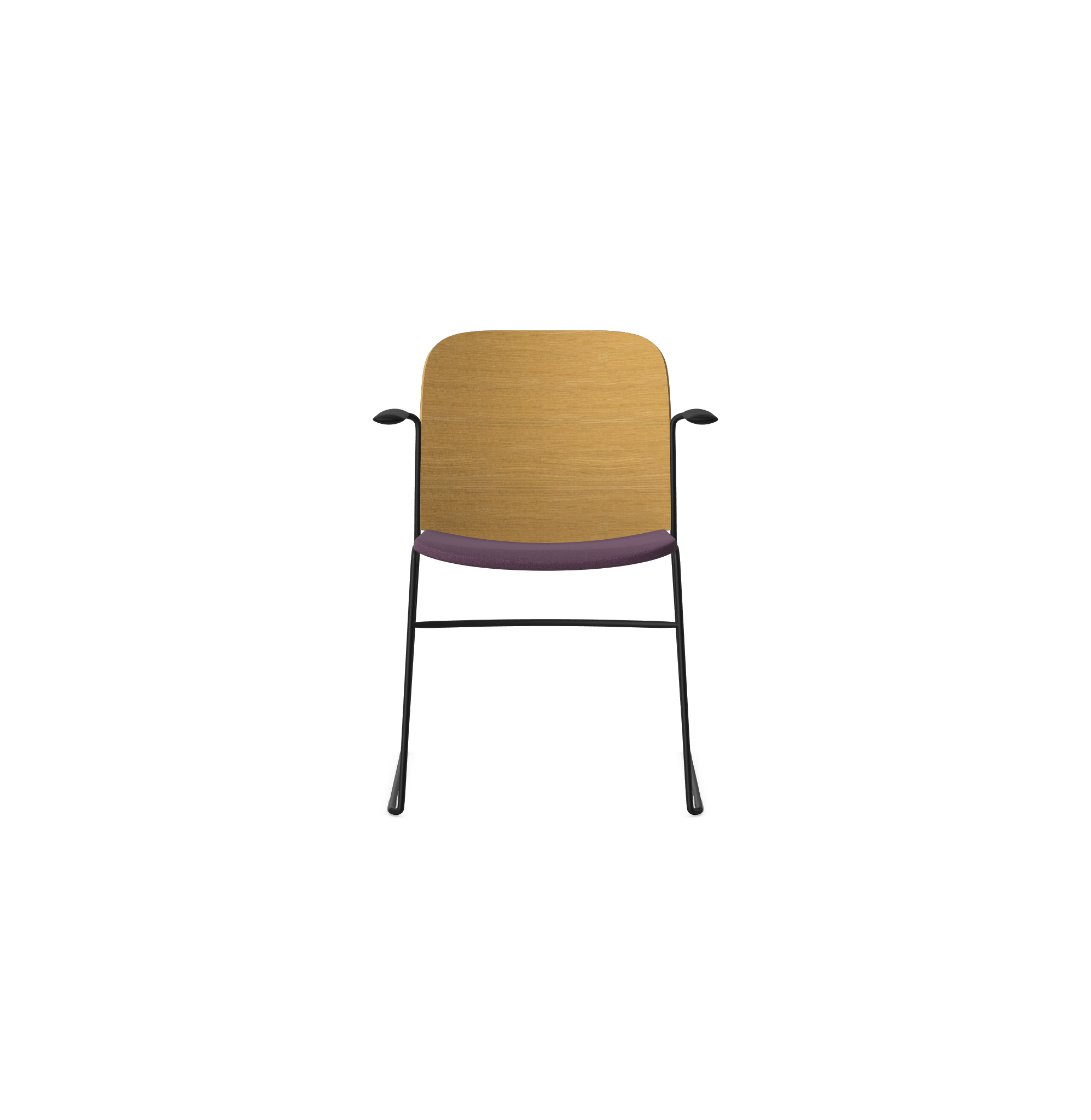 HSW410A Densiti Stacking Chair With Upholstered Seat and Wood Back With Arms