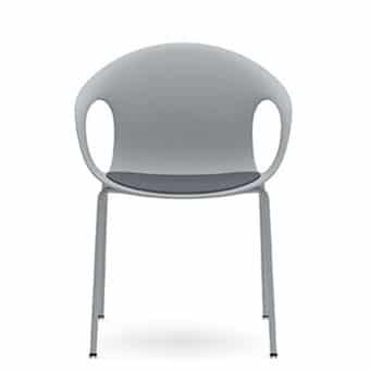 KIN202U1 - Kin Arm Chair, 4 Leg Frame with Upholstered Seat Pad