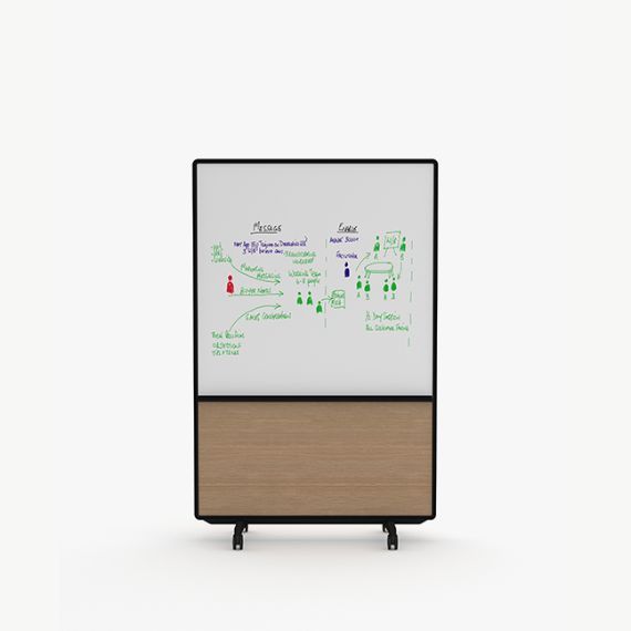 AW2012MD Adapt Wall with Drywipe Upper Panels and MFC Lower Panels