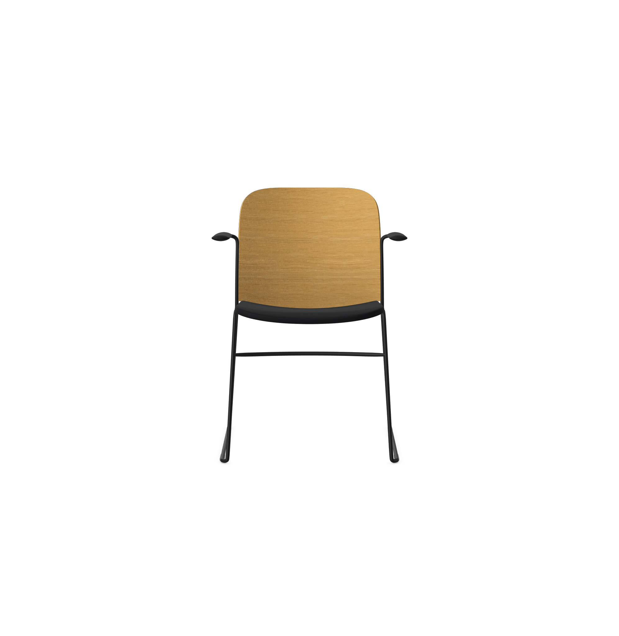 HSW410A Densiti Stacking Chair With Upholstered Seat and Wood Back With Arms