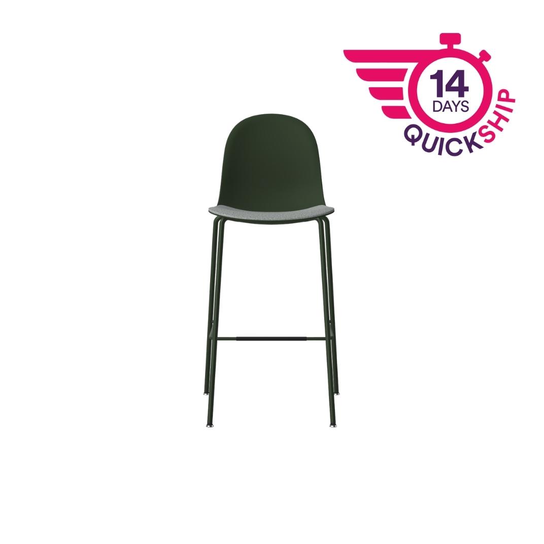 KIN602U1 - Kin High Back Stool, 4 Leg Frame with Upholstered Seat Pad