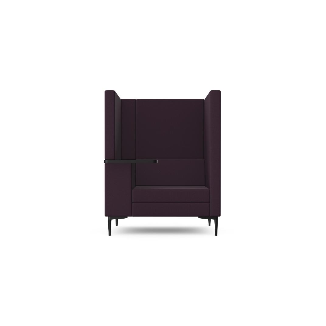 EM1-W-LH Work - Element Lite, One Seat High Back Sofa With Legs