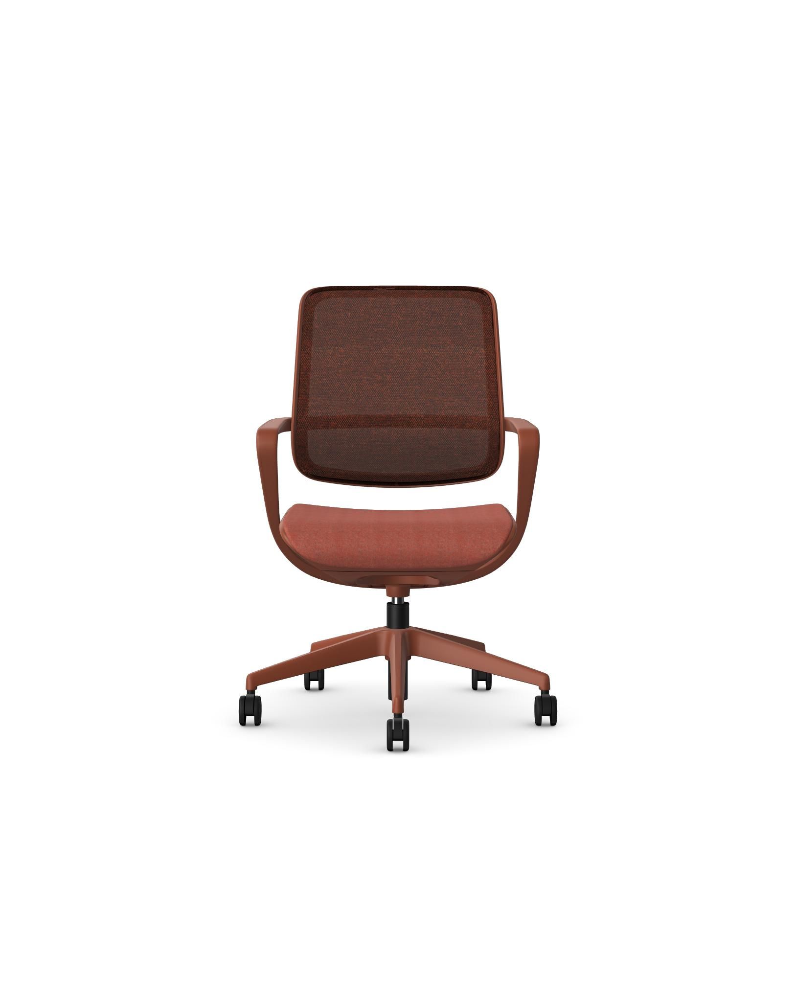 RIC125 - Conference Chair With Mesh Back And Upholstered Seat